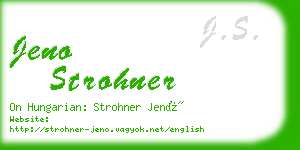 jeno strohner business card